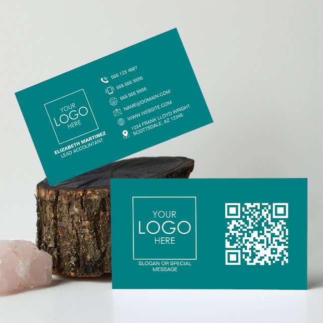 QR Code Front and Back Business Logo Professional Card (Creator Uploaded)