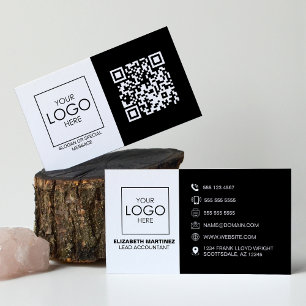 QR Code Front and Back Business Logo Professional Card