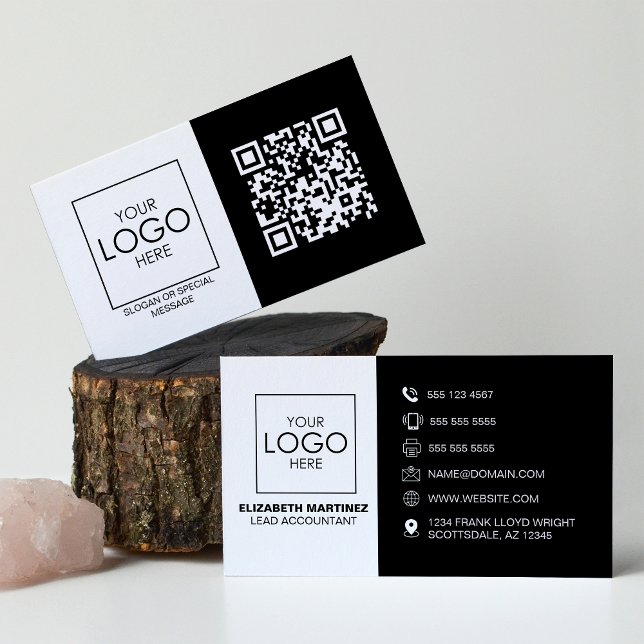 QR Code Front and Back Business Logo Professional Card (Creator Uploaded)