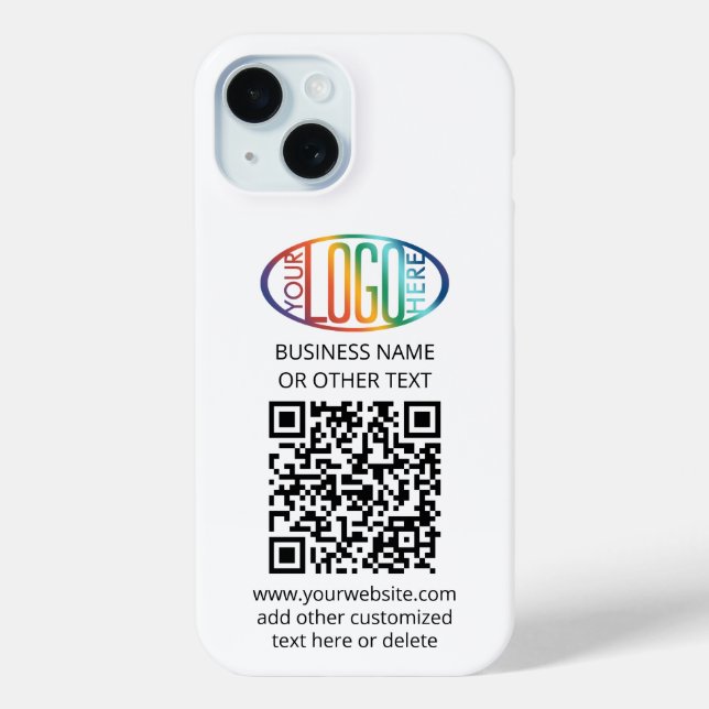 QR Code Generator & Business Logo Minimalist Tough Case-Mate iPhone Case (Back)