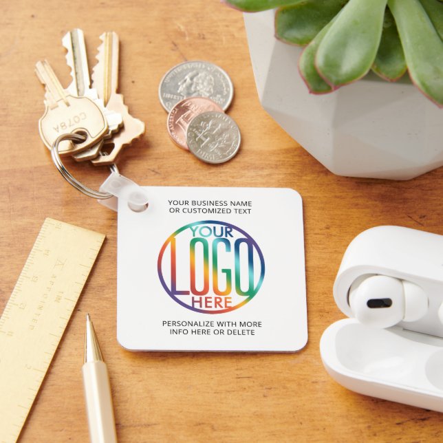 QR Code Generator & Logo Business Promotional Swag Key Ring (Desk)