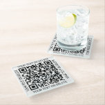 QR Code Generator Modern Business Promotional Glass Coaster<br><div class="desc">Share any website with custom scannable QR code square glass coasters. To create your own QR code using the generator, simply type the website URL into the template. All wording is simple to personalise or delete, and the colours and fonts are also are easy to change with the Zazzle design...</div>