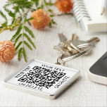 QR Code Generator Modern Minimalist Business Swag Key Ring<br><div class="desc">Share any website with a custom scannable QR code square metal keychain. To create your own QR code using the generator, simply type the website URL into the template. All wording is simple to personalize or delete, and the colors and font style also are easy to change using the Zazzle...</div>