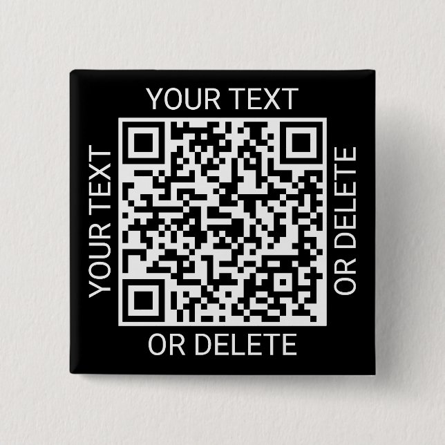 QR Code Generator Promotional Website Modern Black 15 Cm Square Badge (Front)