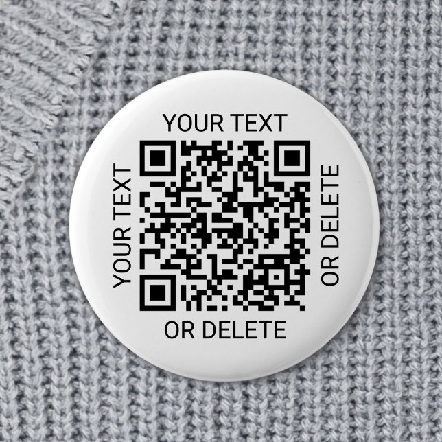 QR Code Generator Promotional Website Simple White 6 Cm Round Badge (Creator Uploaded)