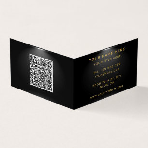 QR Code Gold Black Professional Business Card