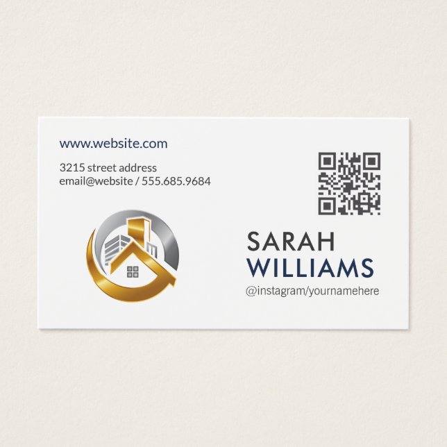 QR Code | Gold Real Estate Logo (Front)