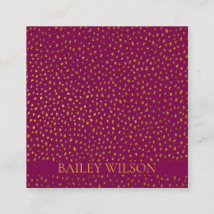 QR code golden dots pattern modern Square Business Card