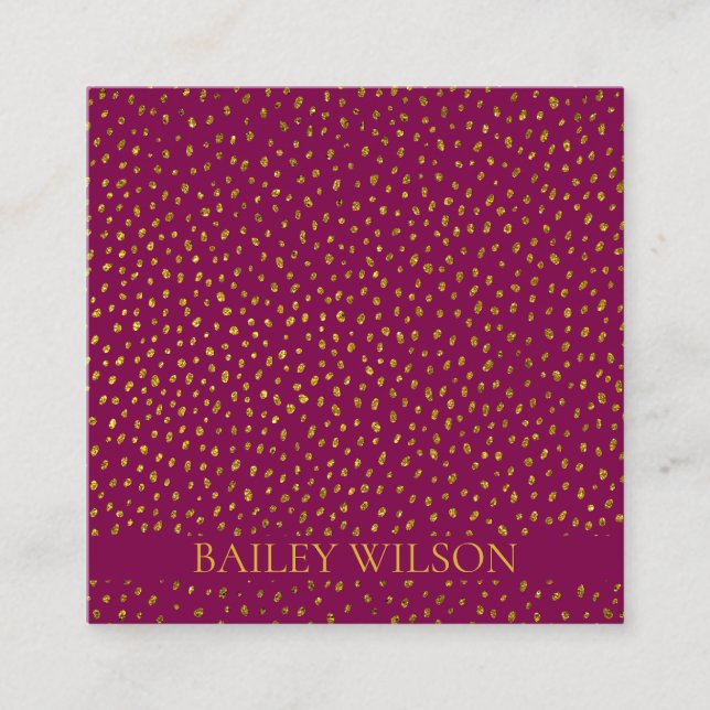 QR code golden dots pattern modern  Square Business Card (Front)
