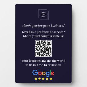 QR Code Google Review Easel Display Style Plaque