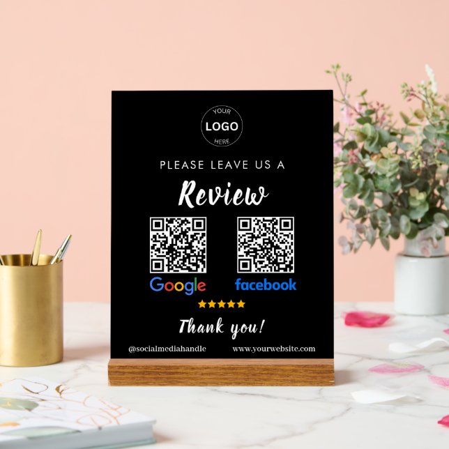 Qr Code Google Reviews Facebook Business Review Pe Acrylic Sign (Wedding)