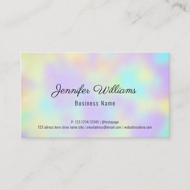 QR Code Gradient Modern Simple Business Card (Front)