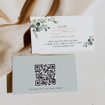 QR Code Greenery Gold Wedding RSVP Cards<br><div class="desc">Designed to coordinate with our Boho Greenery Gold wedding collection,  this customisable business card size online RSVP card,  features watercolor greenery leaves with calligraphy graphic text,  paired with a classy serif in black with an option to add a QR code on the back. Matching items available.</div>