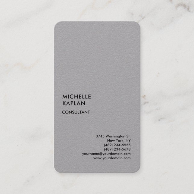 QR Code Grey Modern Professional Exclusive Business Card (Front)