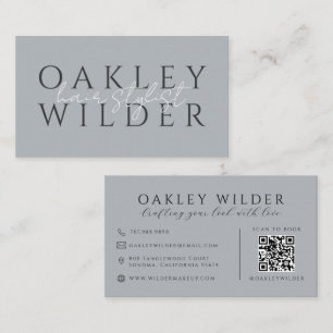 QR Code Hair Stylist Neutral Business Card