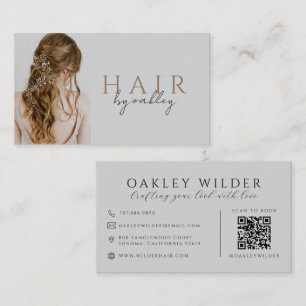 QR Code Hair Stylist Photo Business Card