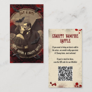 QR Code Halloween Raffle Gothic Romantic Vampire Enclosure Card