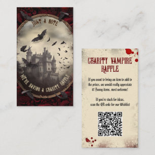 QR Code Halloween Raffle Haunted Dracula's Castle Enclosure Card