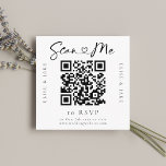 QR Code Heart Font Wedding RSVP Card<br><div class="desc">Modern calligraphy RSVP card customisable with your QR Code. Click “customise further” to change font or background colour to match your wedding scheme.</div>