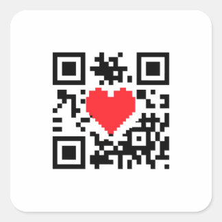 QR Code Heart Love Message Sticker