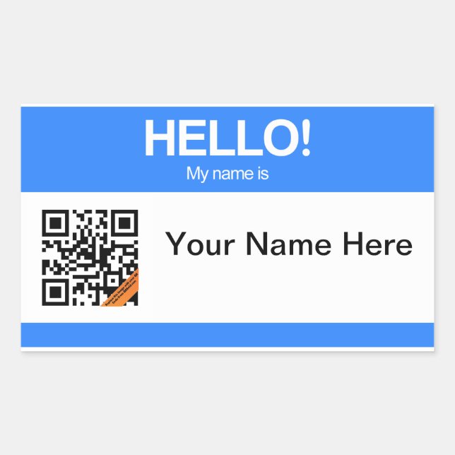 QR Code Hello Sticker (Front)