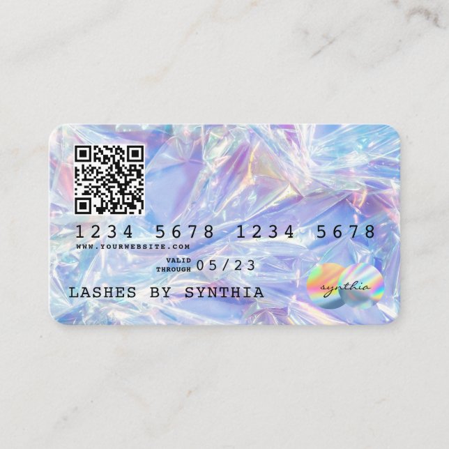 QR Code Holograph  Modern Credit Card Style (Front)