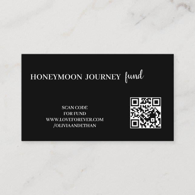 QR Code Honeymoon Fund Wedding Wishing Well Card (Front)