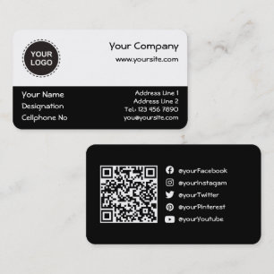 QR Code Horizontal Business Card