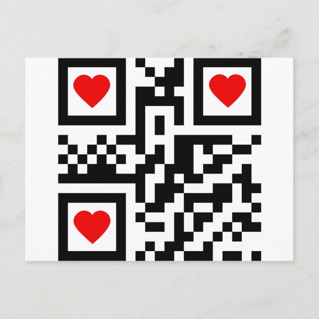 QR-Code-I-Love-You Postcard (Front)