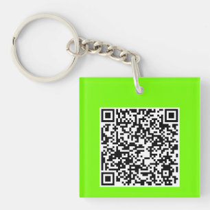 QR code in fluorescent  green   Key Ring