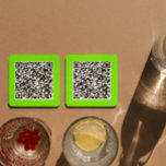 QR code in fluorescent  green   Square Paper Coaster<br><div class="desc">Create your own QR code by using your own URL in place of mine.This square Coaster set features a green hue known as fluorescent green . Excellent method for promoting your business or services. Sold as sets of 6 .</div>