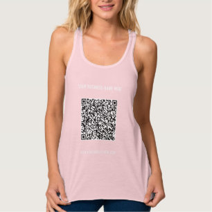 QR Code Info and Custom Text Modern Tank Top