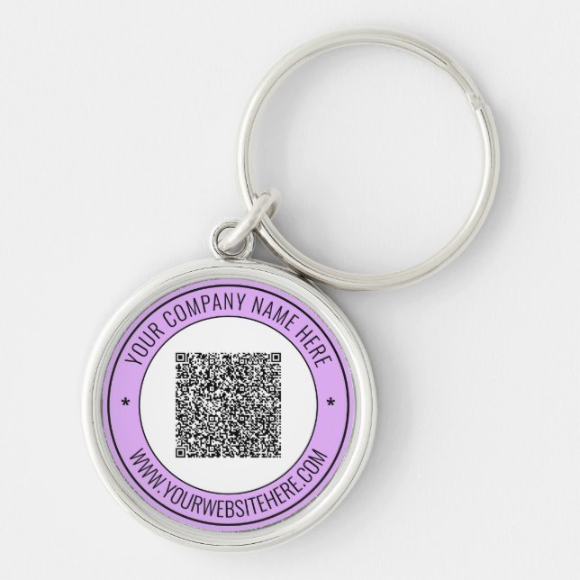 QR Code Info Name Website Keychain - Promotional (Front)