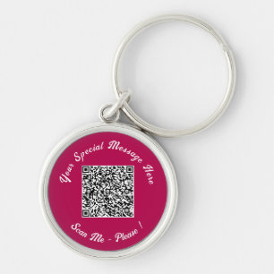 QR Code Info Special Text and Colours Keychain Gif