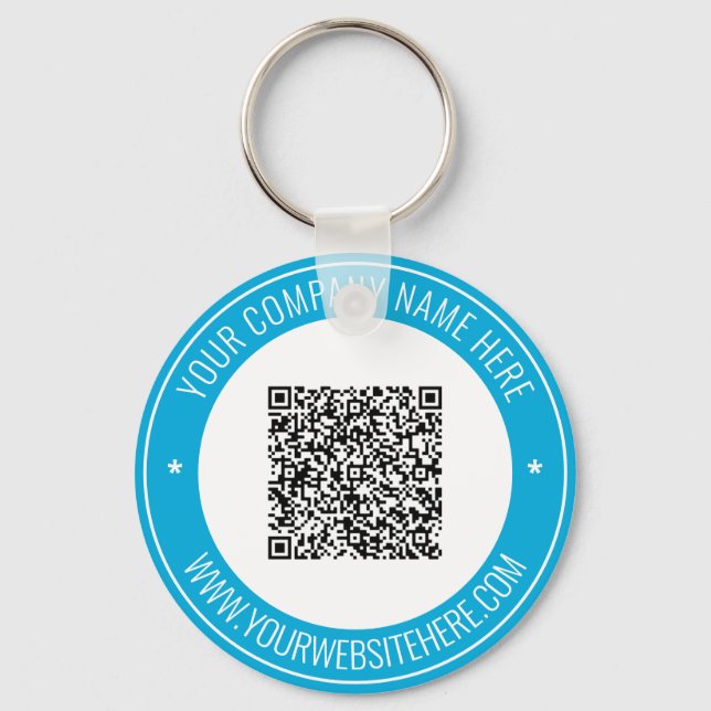 QR Code Info Text and Colours Keychain Promotional (Front)