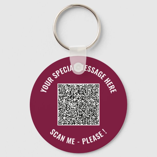 QR Code Info Your Message Surprise Keychain Gift (Front)