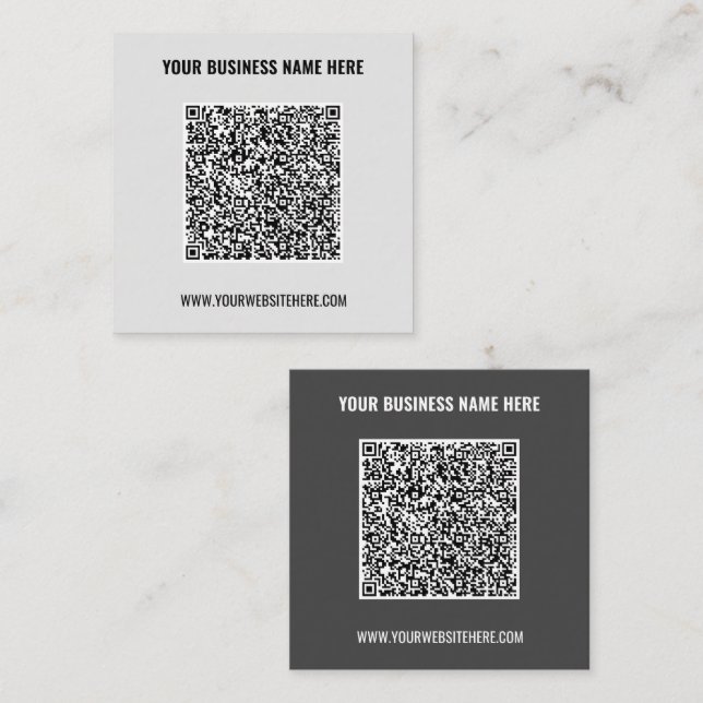 QR Code Info Your Text and Colours Business Card (Front/Back)