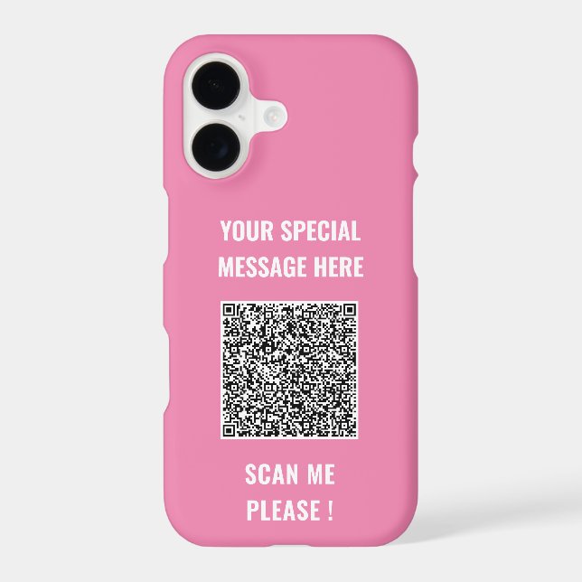 QR Code iPhone Case Template Custom Text and Colou (Back)