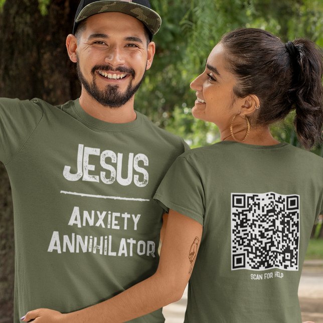  QR Code Jesus - Anxiety Annihilator Fear Freedom T-Shirt (Creator Uploaded)
