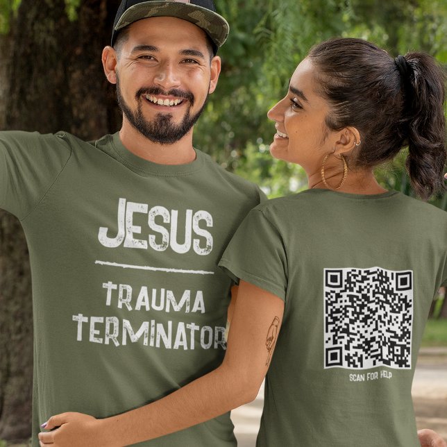  QR Code Jesus - Trauma Terminator Scriptures T-Shirt (Creator Uploaded)