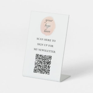 QR code join my newsletter add your logo  Pedestal Pedestal Sign