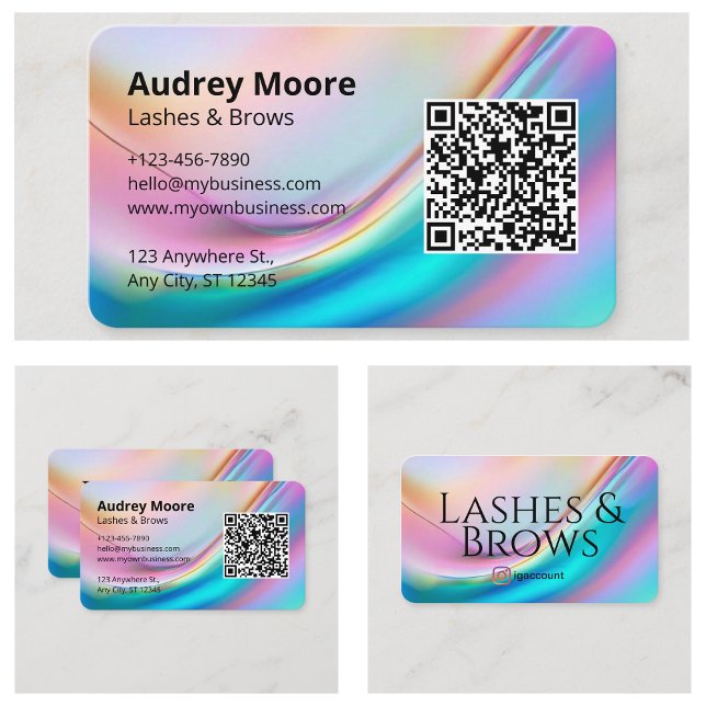 QR Code Lash Brows Modern Minimalist Business Card (QR Code Lash Brows Modern Minimalist Business Card
)