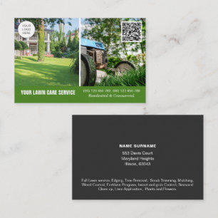 QR code Lawn Care business card with photos