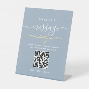 QR Code Leave Us a Message Wedding Pedestal Sign