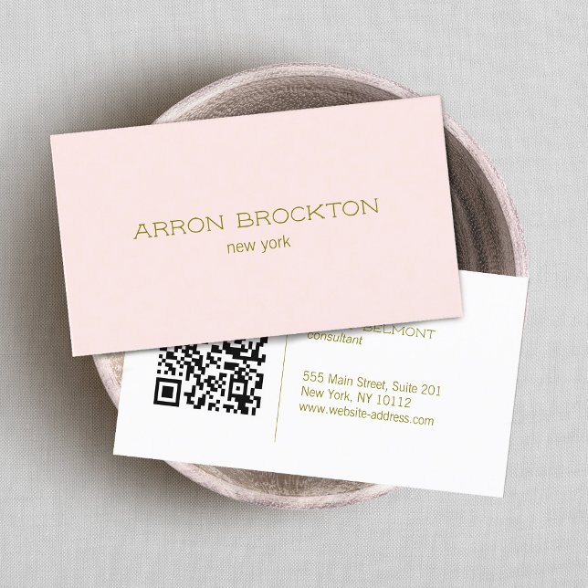  QR Code Light Pink Modern Beauty Business Card (Creator Uploaded)