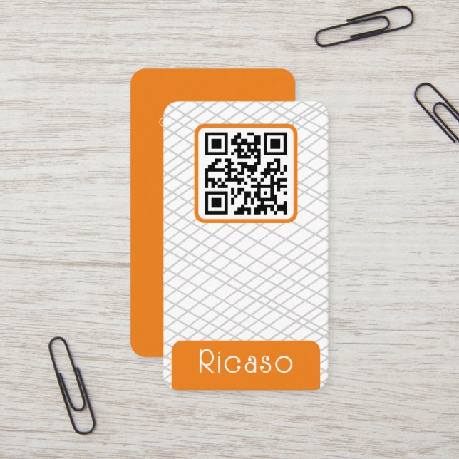 QR Code Lined Pattern Personalised Business Card (Front/Back In Situ)