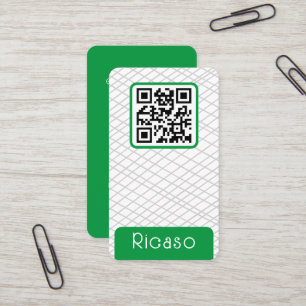 QR Code Lined Pattern Personalised Business Card