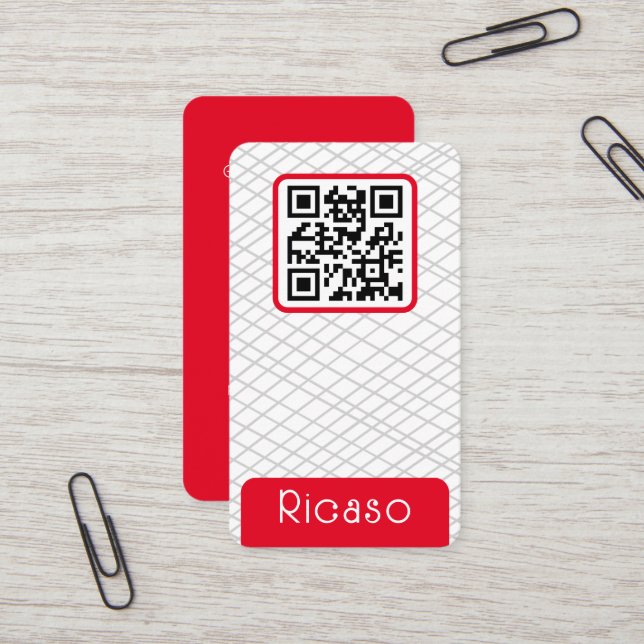 QR Code Lined Pattern Personalised Business Card (Front/Back In Situ)