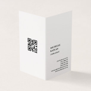 QR Code Linen Modern Professional Exclusive Business Card