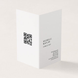 QR Code Linen Modern Professional Exclusive Business Card